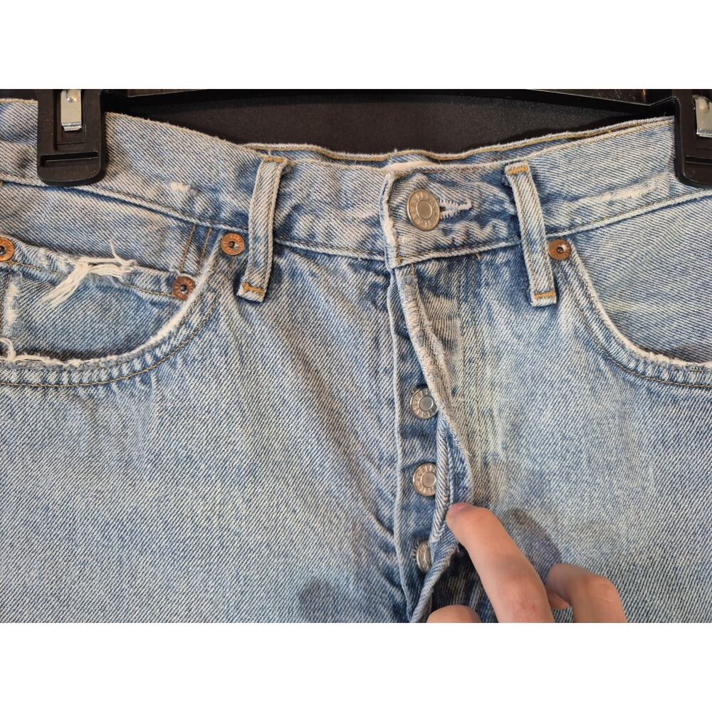 Agolde Parker Vintage Blue Cotton Denim Cut Off Shorts US 26 - Picture 6 of 11